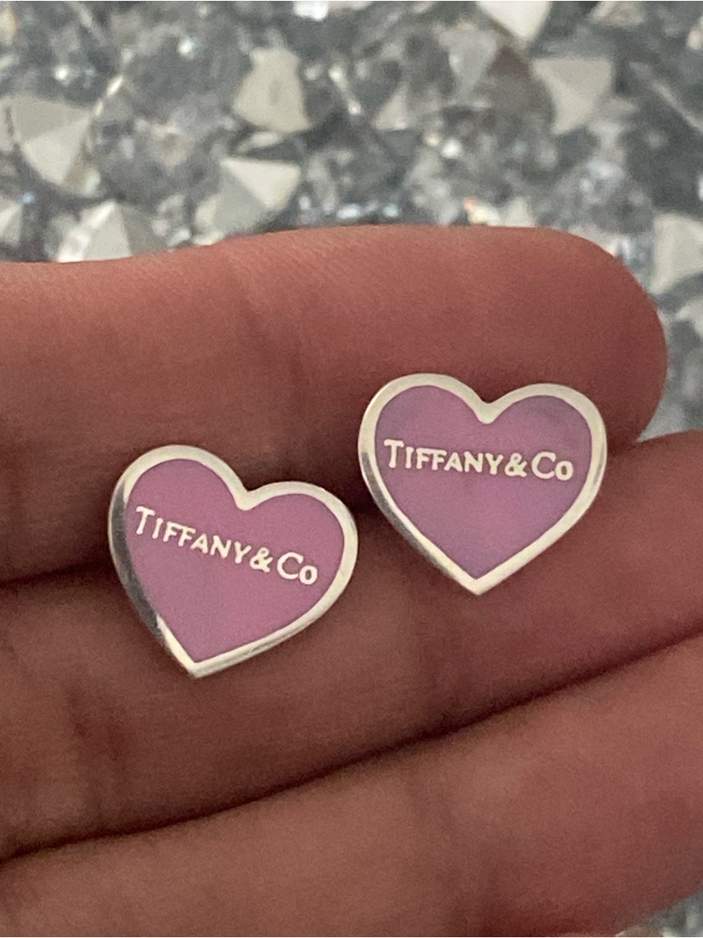 Tiffany & Co. Pink Heart Stud Earrings